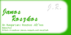 janos roszkos business card